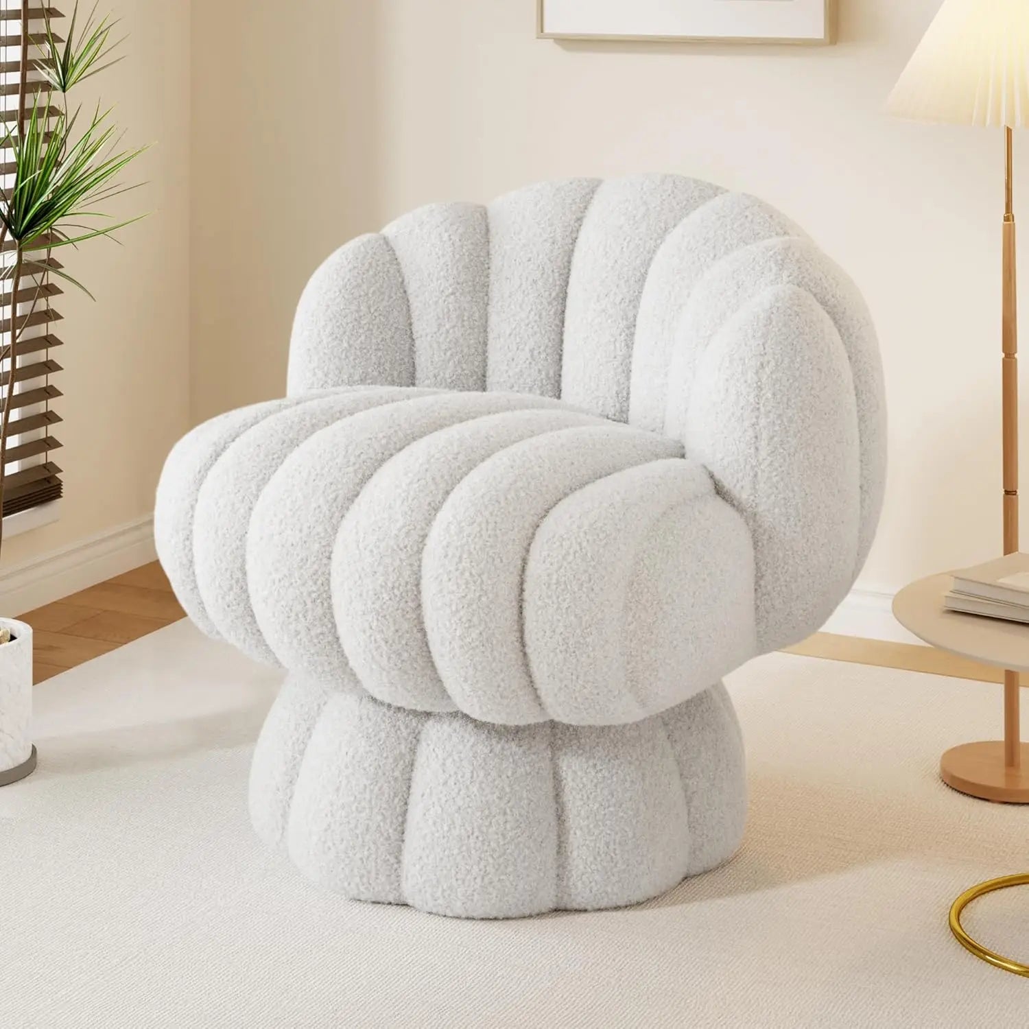 Modern 360 Degree Barrel Swivel Accent Sofa