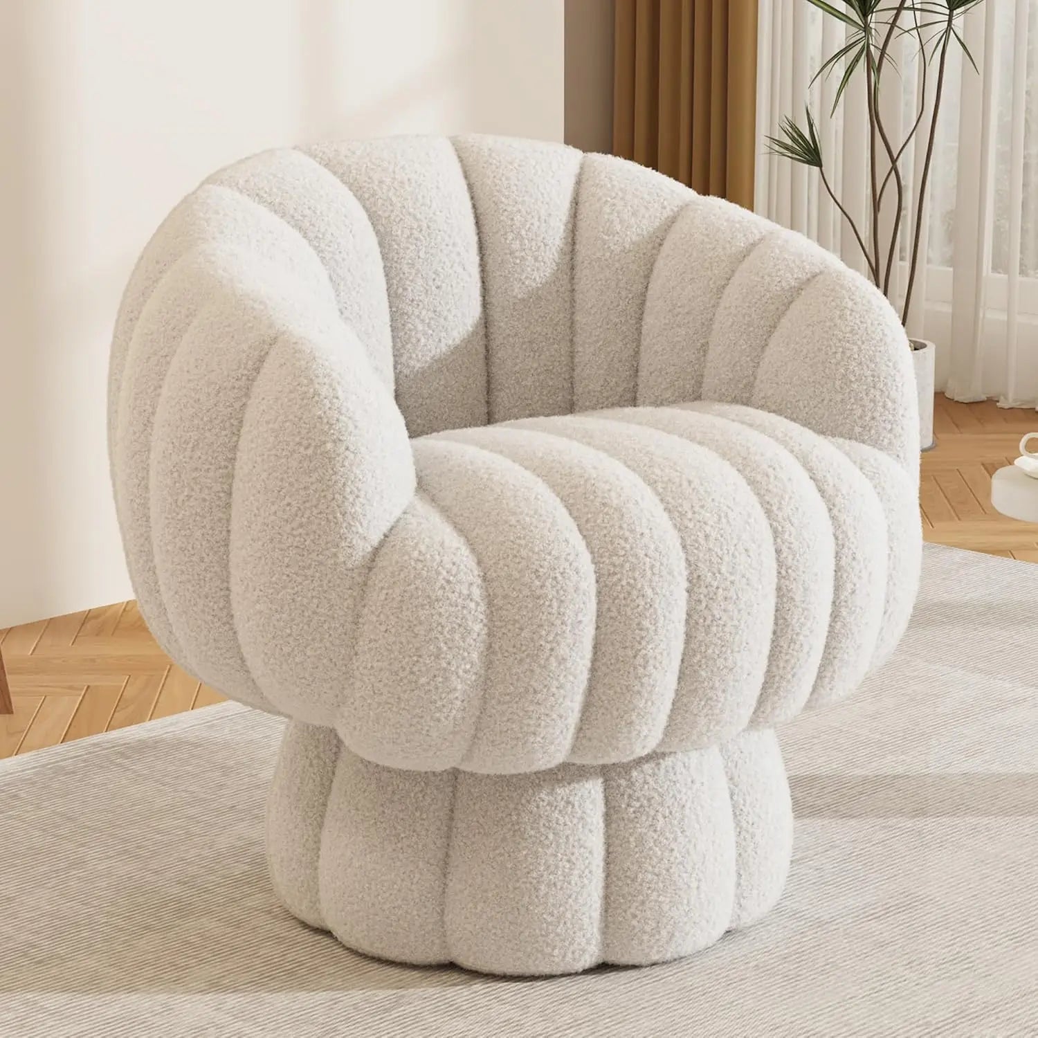 Modern 360 Degree Barrel Swivel Accent Sofa