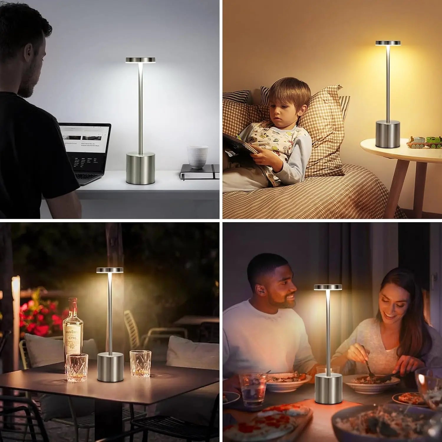Modern USB Rechargeable LED Night Light Desk Lamps