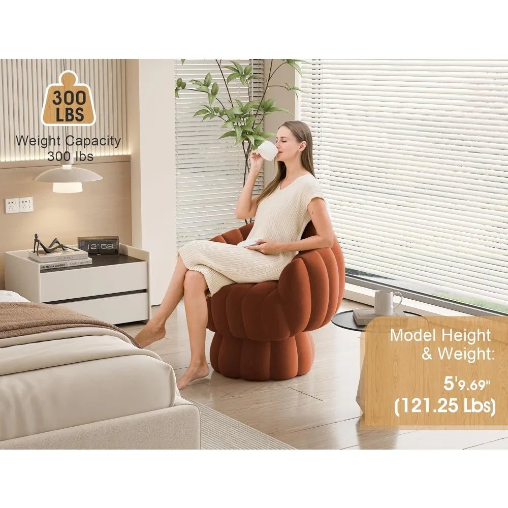 Modern 360 Degree Barrel Swivel Accent Sofa