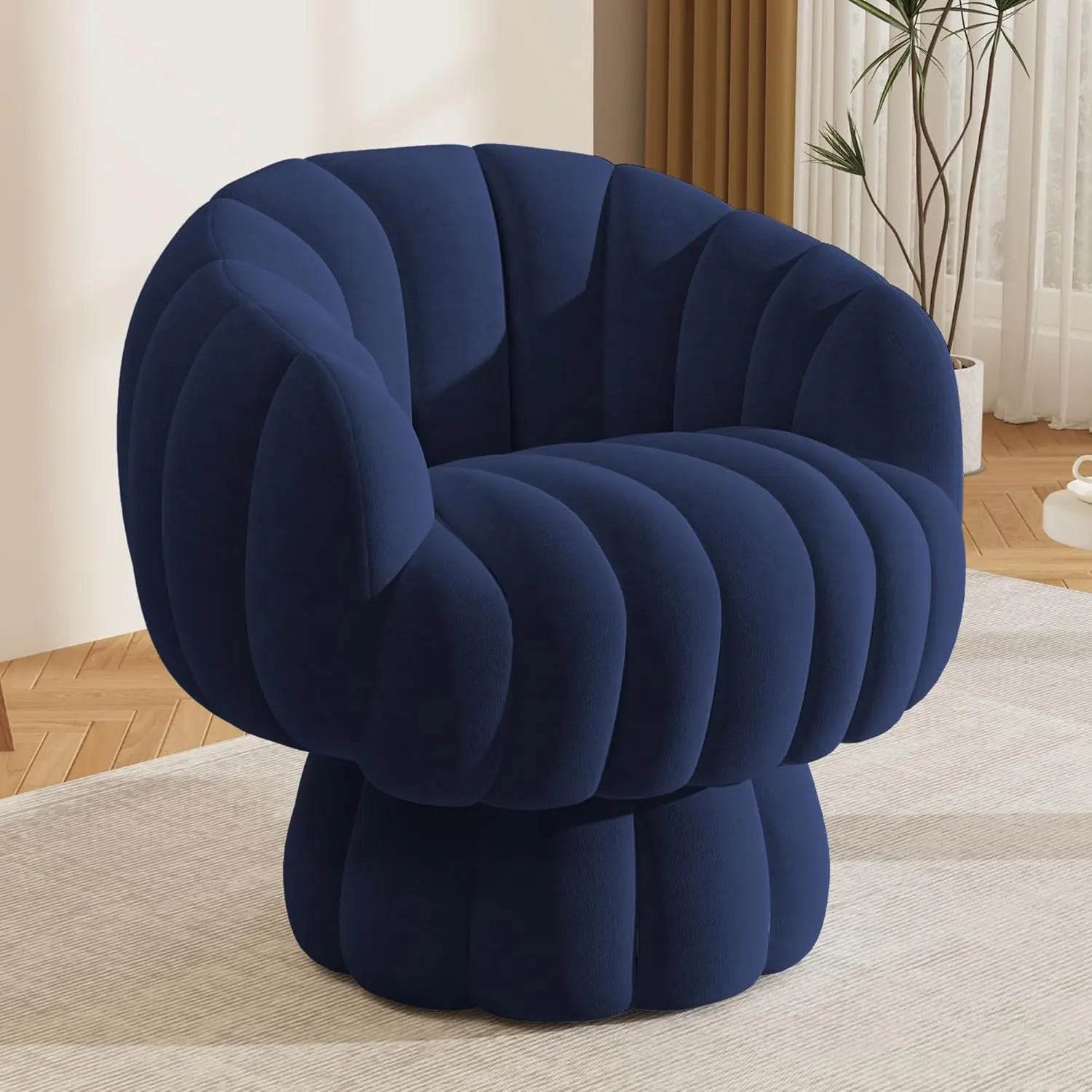 Modern 360 Degree Barrel Swivel Accent Sofa