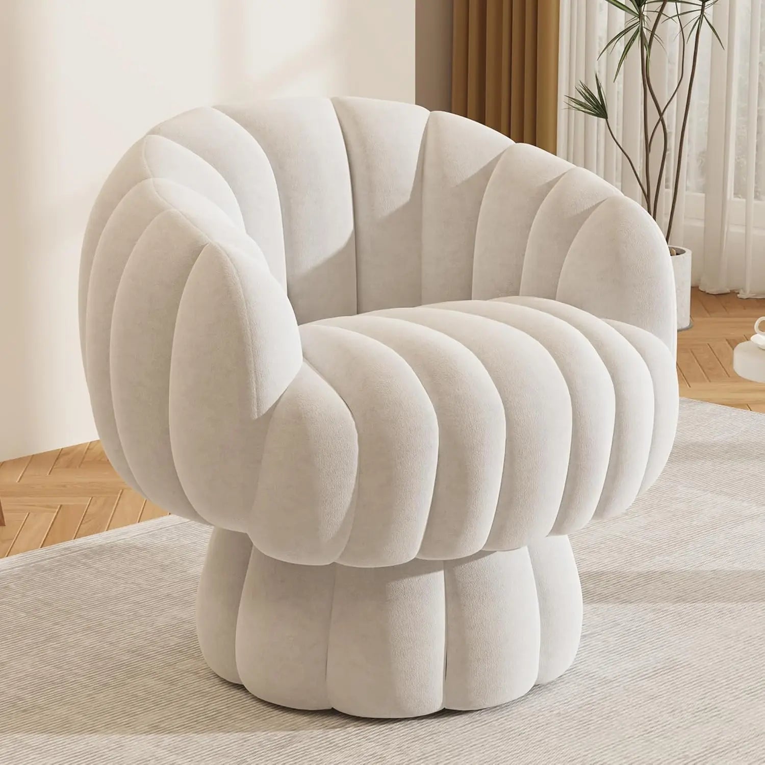 Modern 360 Degree Barrel Swivel Accent Sofa