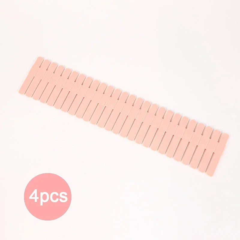 4/8 Pieces Adjustable Drawer Divider Partition Durable Storage Cosmetic Socks Underwear Drawer Clothes Organizer Cabinets