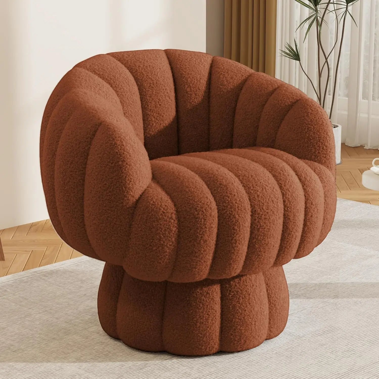 Modern 360 Degree Barrel Swivel Accent Sofa