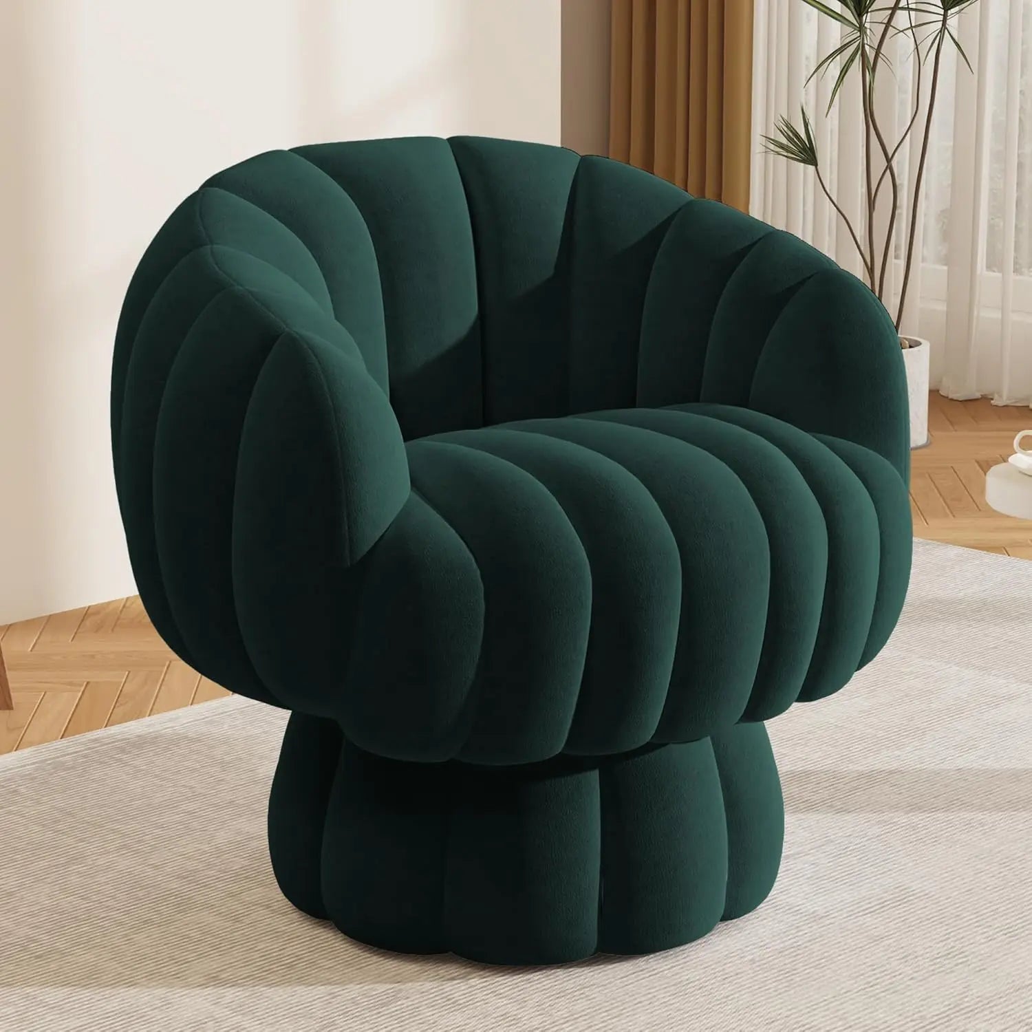 Modern 360 Degree Barrel Swivel Accent Sofa
