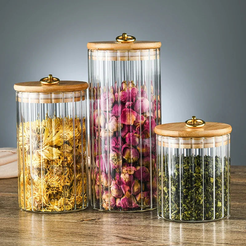 Ans - Glass Food Jar with Sealed Bamboo Lid