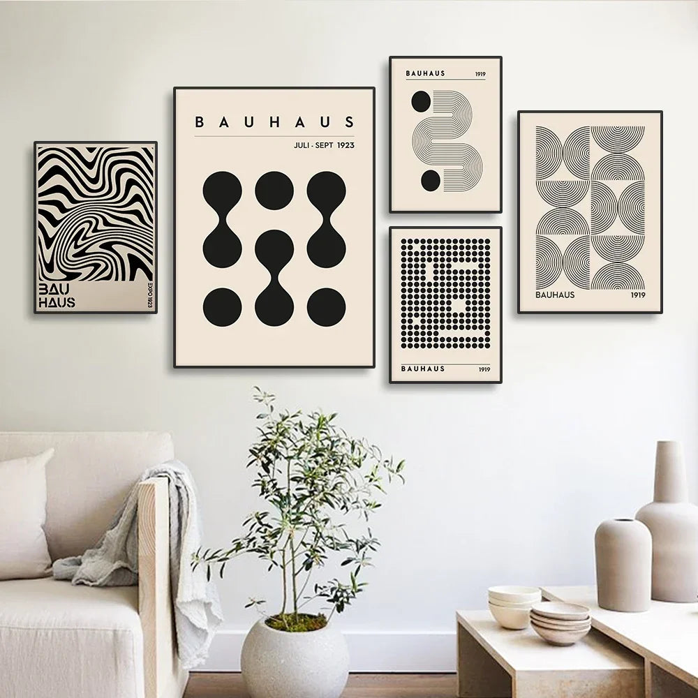 Abstract Bauhaus Style, Geometric Picture Wall Art