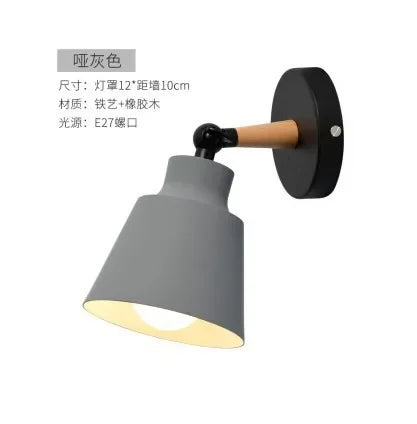 Nordic bedroom wall lamp solid wood LED wall lamps minimalist creative living room corridor bedside lamp Decorative lighting