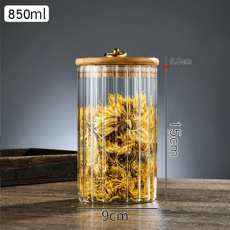 Ans - Glass Food Jar with Sealed Bamboo Lid