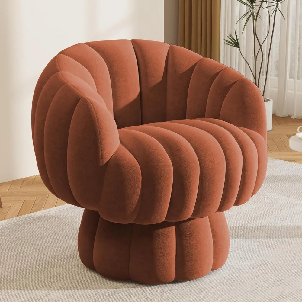 Modern 360 Degree Barrel Swivel Accent Sofa