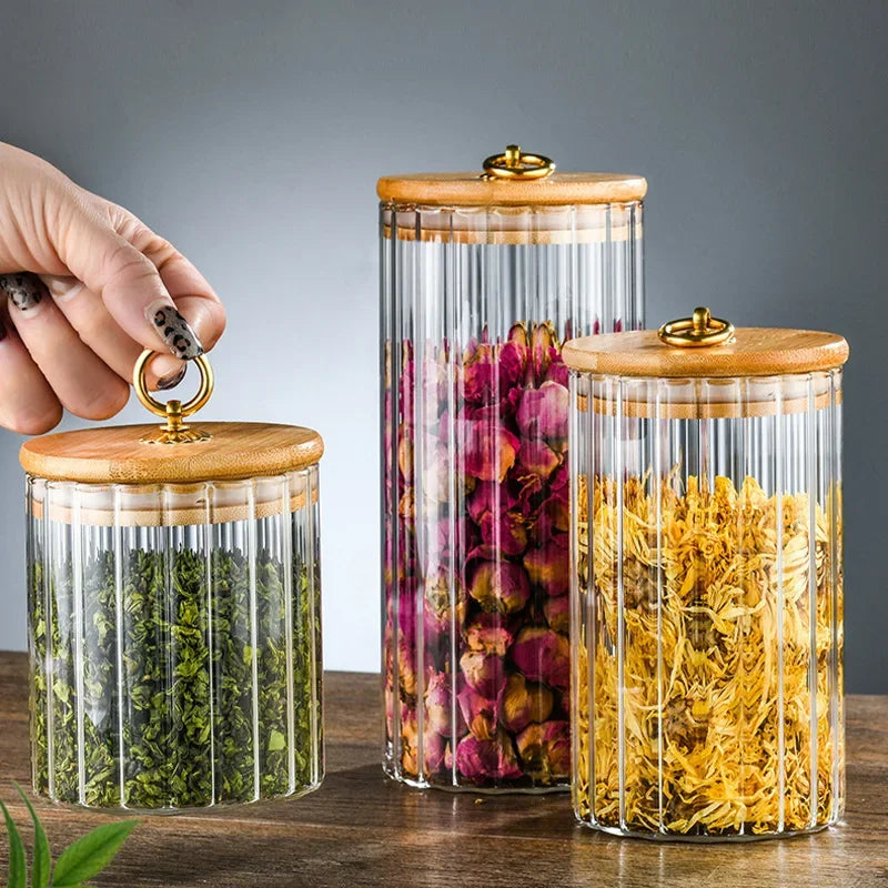 Ans - Glass Food Jar with Sealed Bamboo Lid