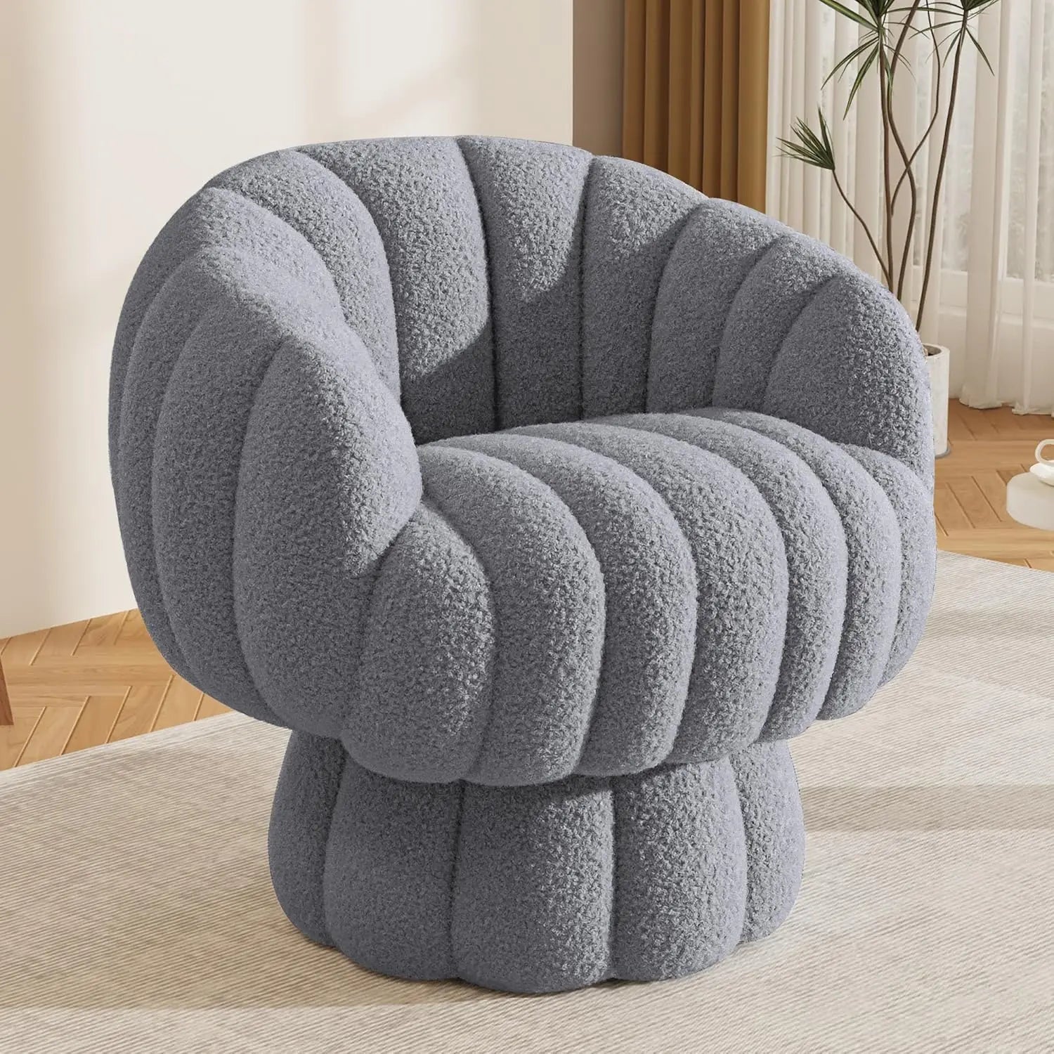 Modern 360 Degree Barrel Swivel Accent Sofa
