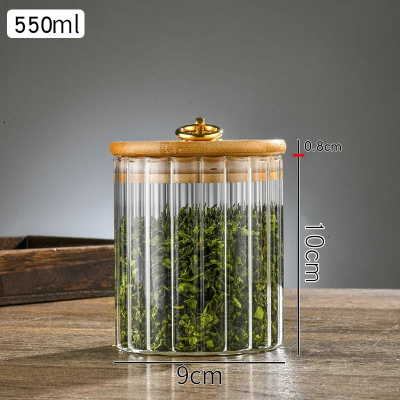 Ans - Glass Food Jar with Sealed Bamboo Lid