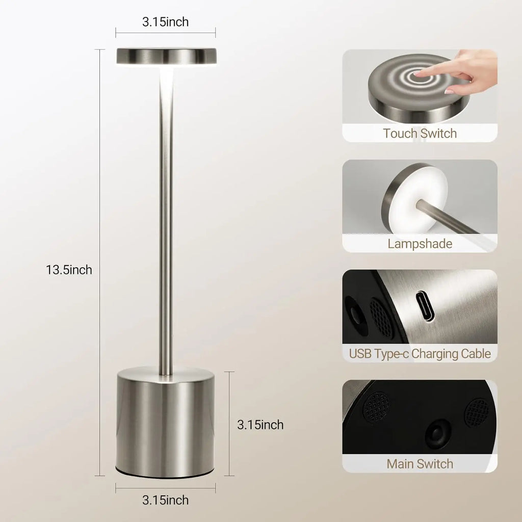 Modern USB Rechargeable LED Night Light Desk Lamps