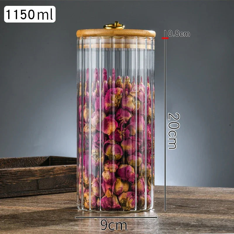 Ans - Glass Food Jar with Sealed Bamboo Lid