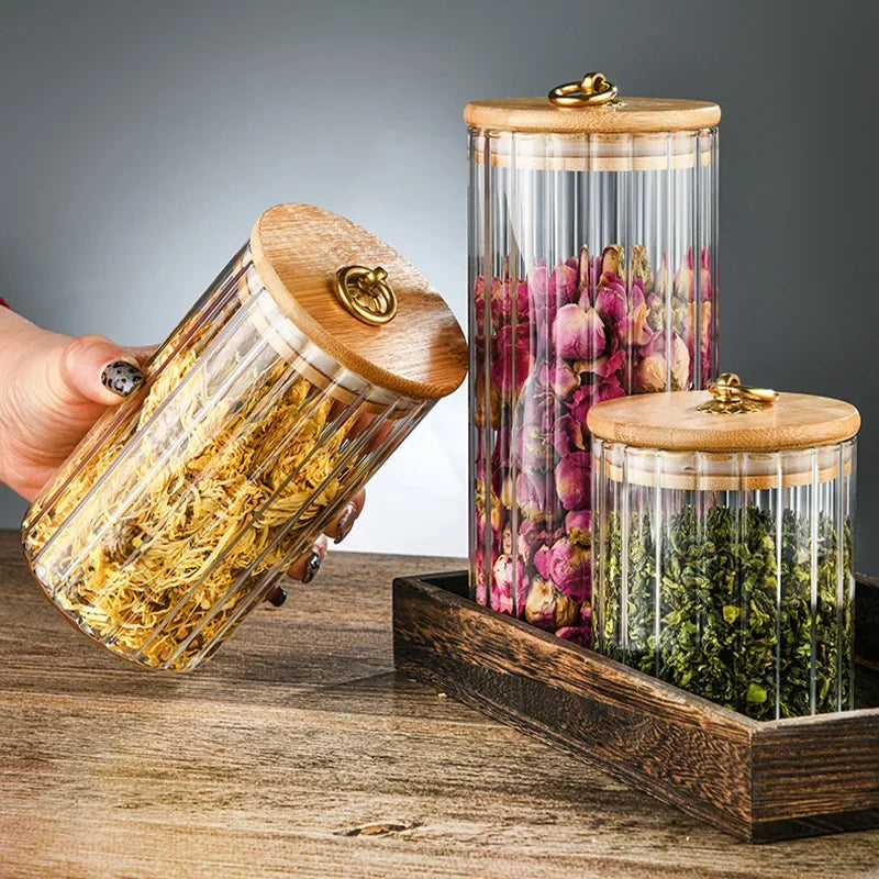 Ans - Glass Food Jar with Sealed Bamboo Lid
