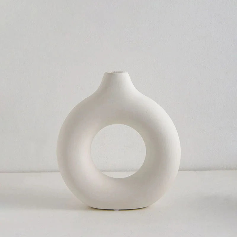 Modern Donut-Shaped Plastic Vase
