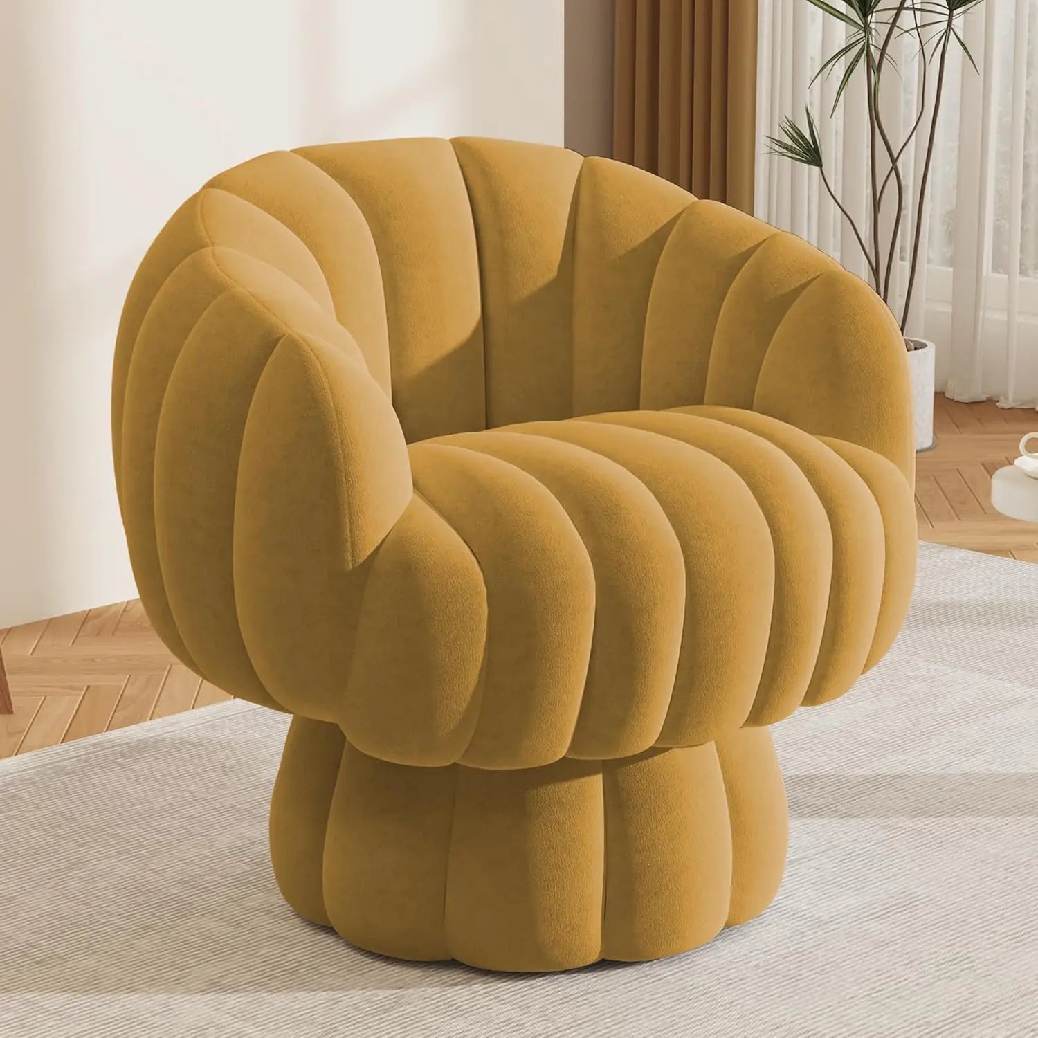Modern 360 Degree Barrel Swivel Accent Sofa