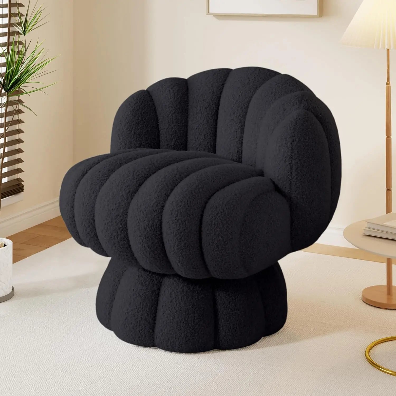 Modern 360 Degree Barrel Swivel Accent Sofa