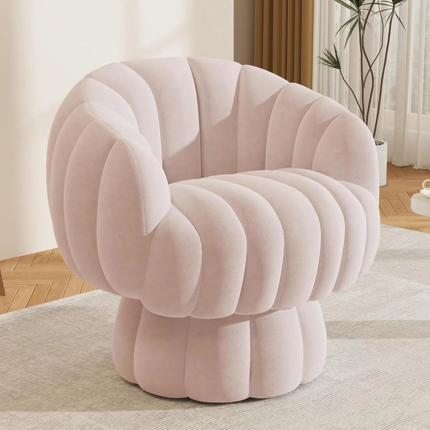 Modern 360 Degree Barrel Swivel Accent Sofa