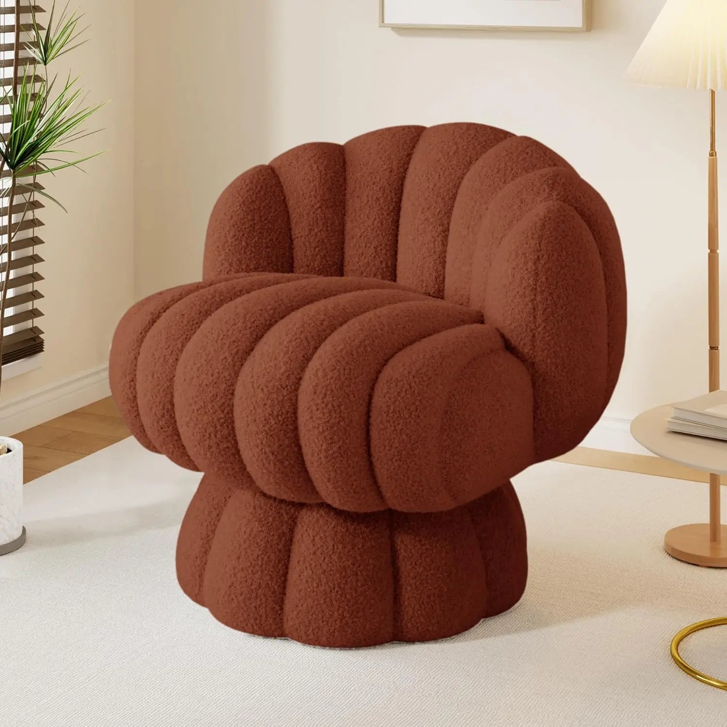 Modern 360 Degree Barrel Swivel Accent Sofa