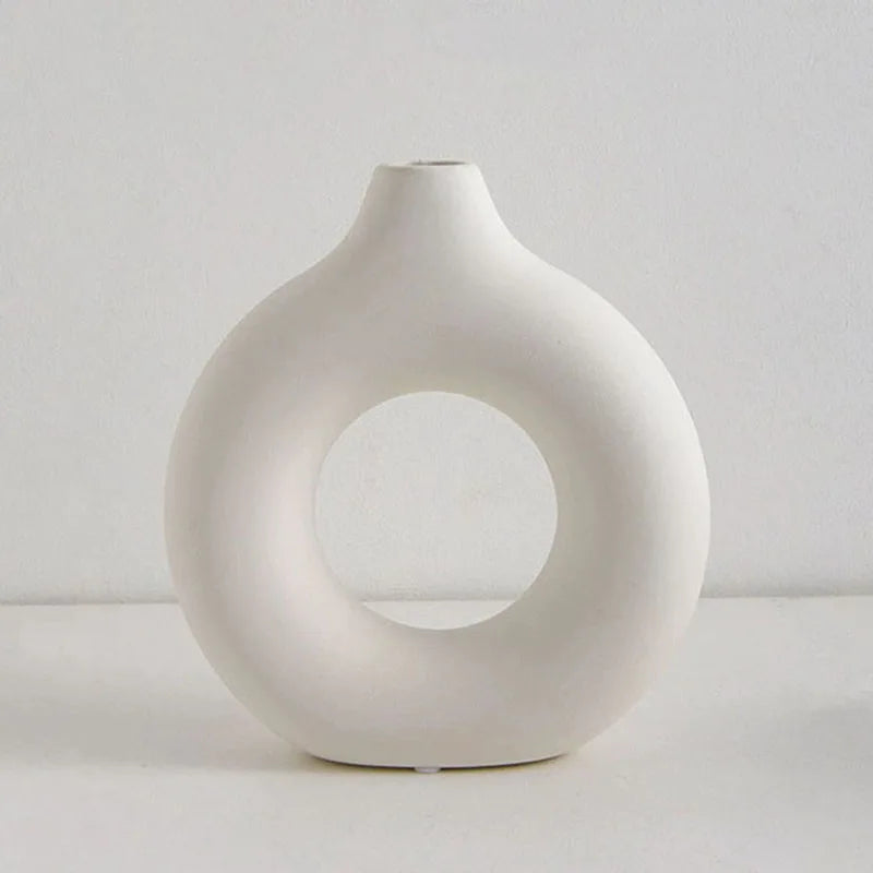 Modern Donut-Shaped Plastic Vase