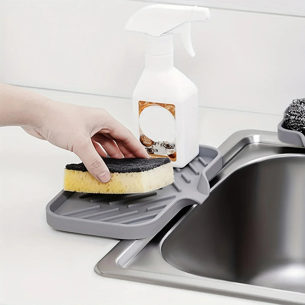 Multifunctional Silicone Sink Tray with Drain