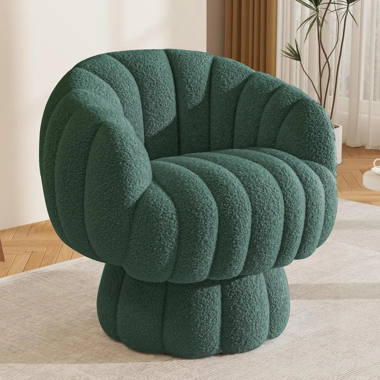 Modern 360 Degree Barrel Swivel Accent Sofa